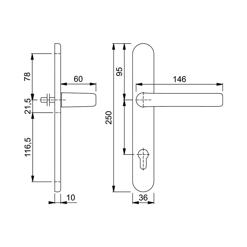 Liverpool model door handle set