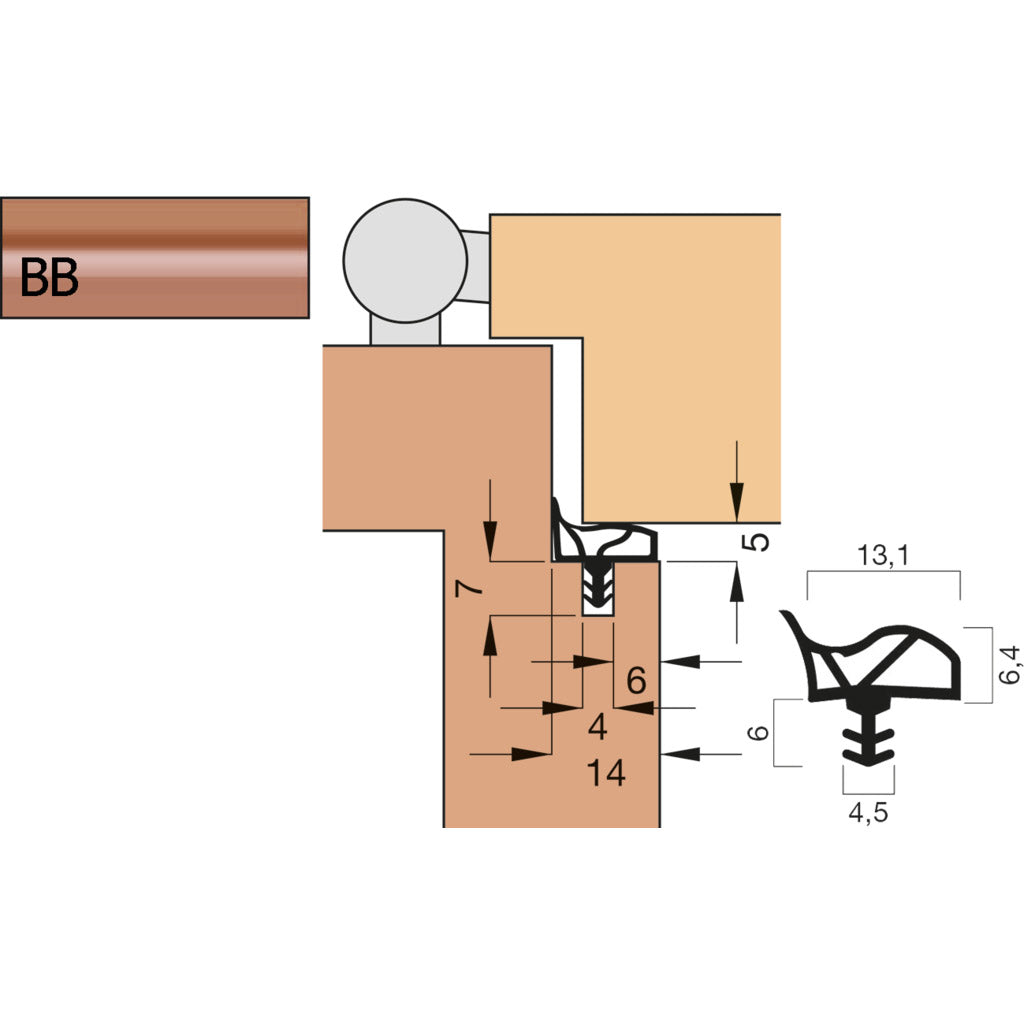 Door seal A 1011 short collar