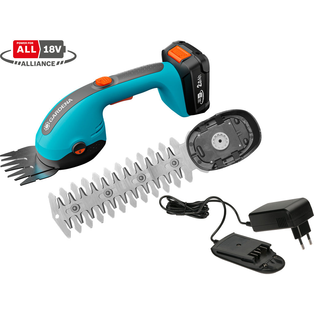 Gardena Akku-Gras- und Strauchschere PowerCut / Ready-To-Use Set