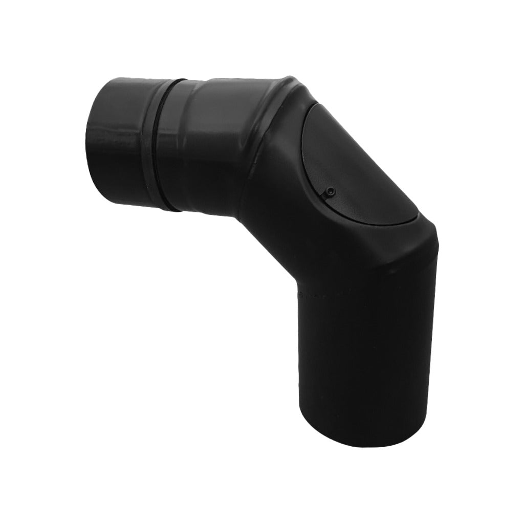 Curva canna fumaria Bertrams con sportello di pulizia 90° rigida / PELLET acciaio inox verniciato a polvere