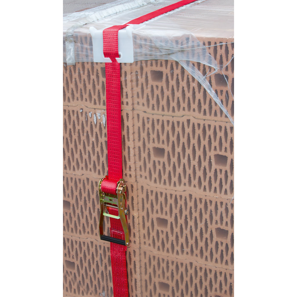 Ratchet lashing strap with pointed hook red / 2-piece