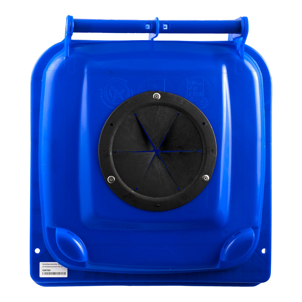 Contenitore per la raccolta delle bottiglie di plastica blu / contenitore a 2 ruote (F)