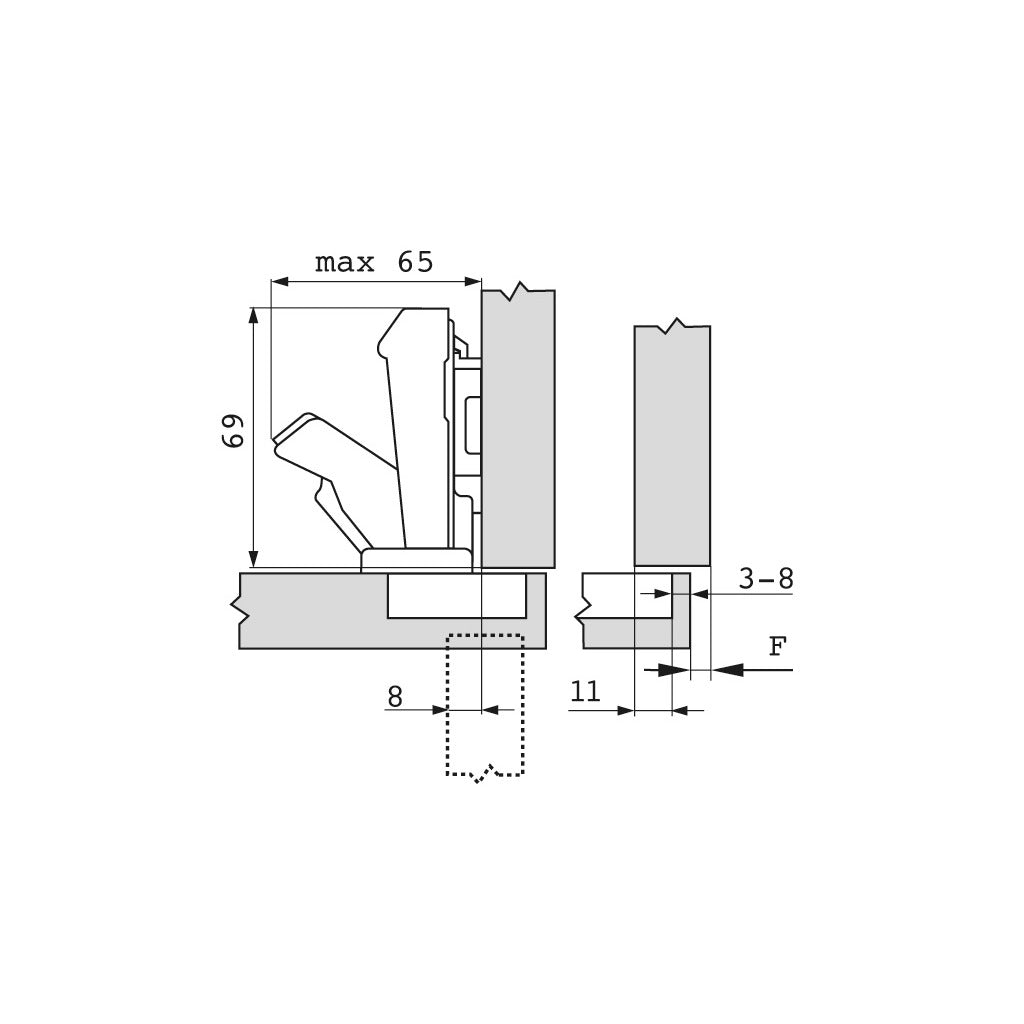 CLIP top hinge 170°