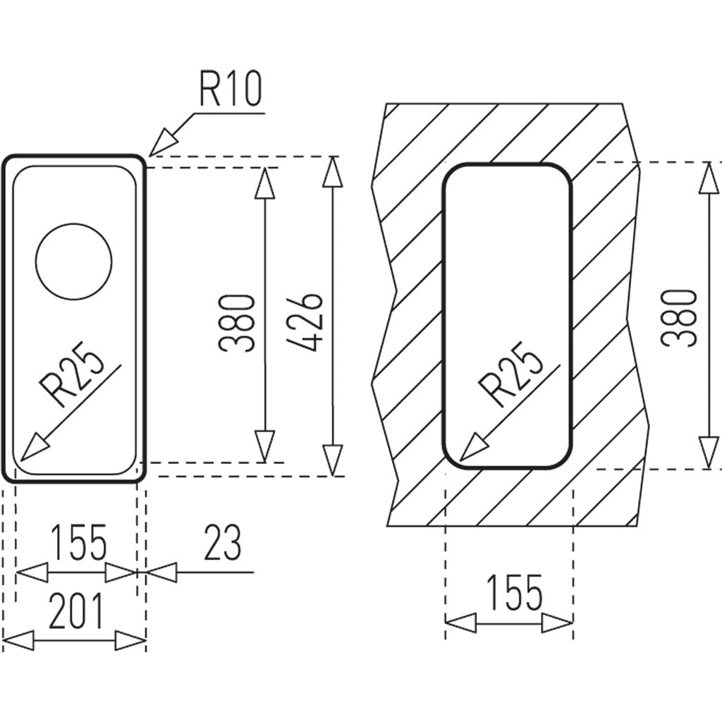 Undermount basin model BEF 15.38