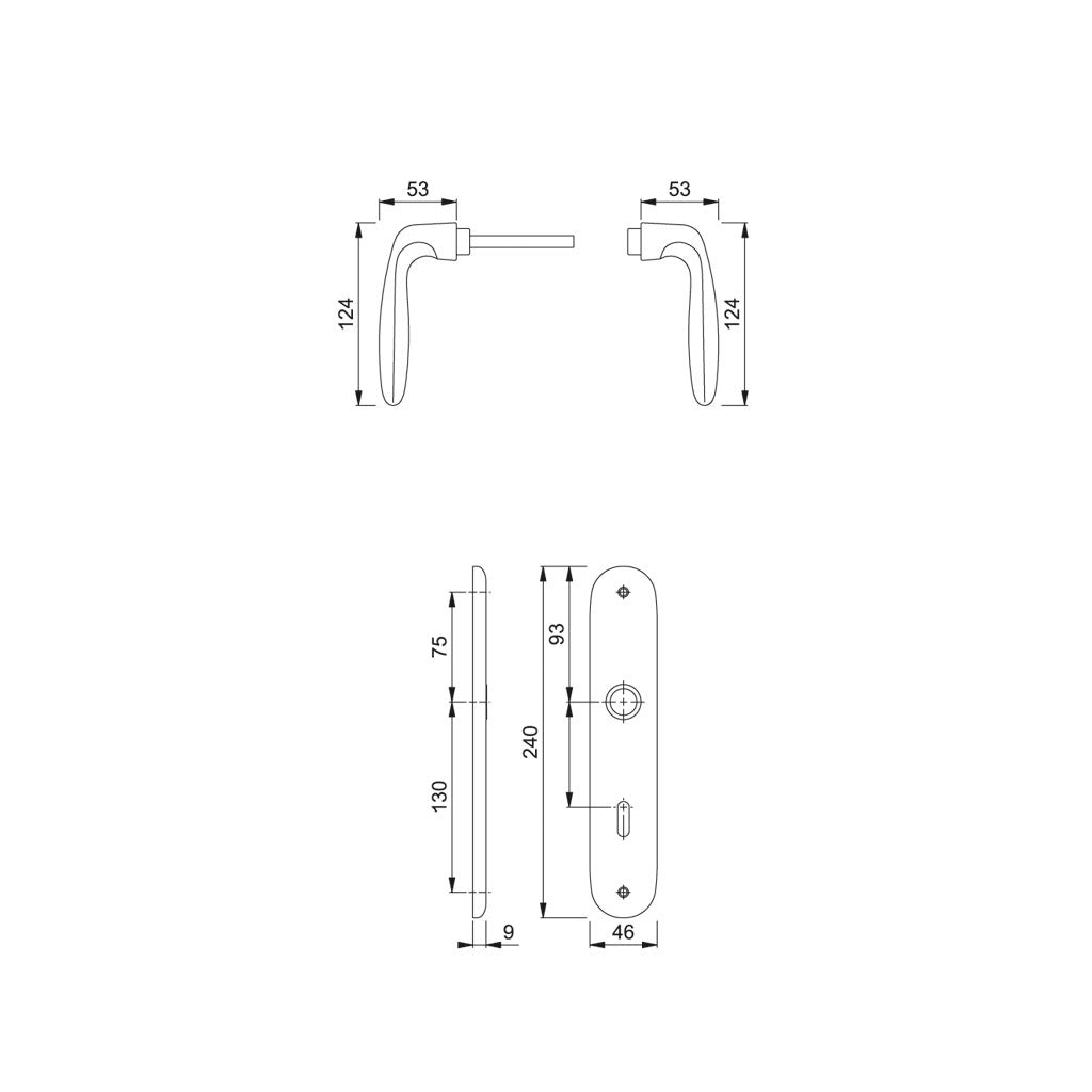 Door handle set model VERONA