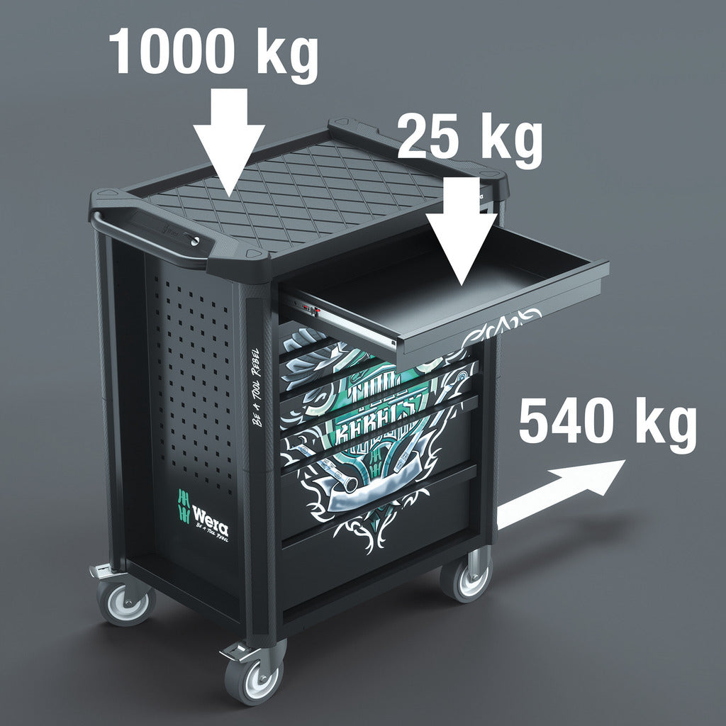 Carrello da officina 1 9700 Tool Rebel / 7 cassetti / 78 pezzi