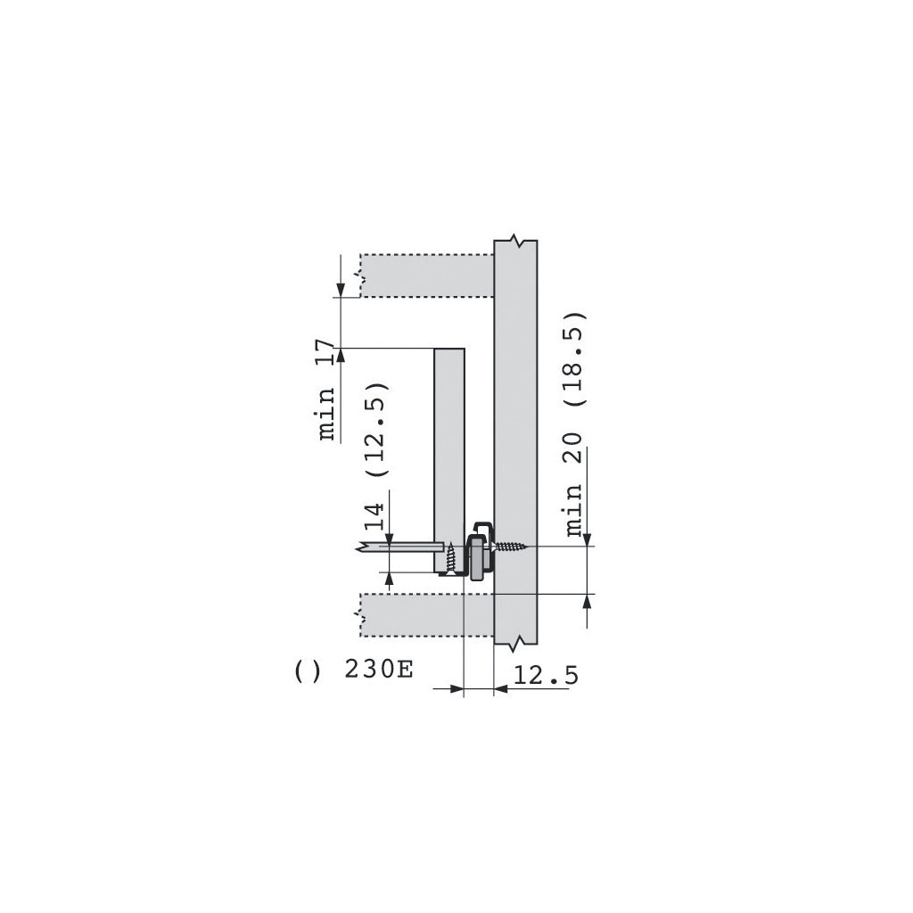 Roller drawer guide 230M/E partial extension