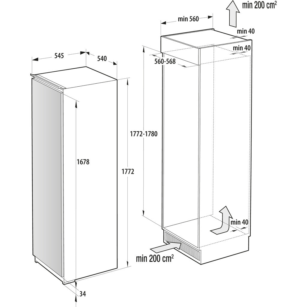 Frigorifero da incasso senza vano congelatore G400 RI517E41WF