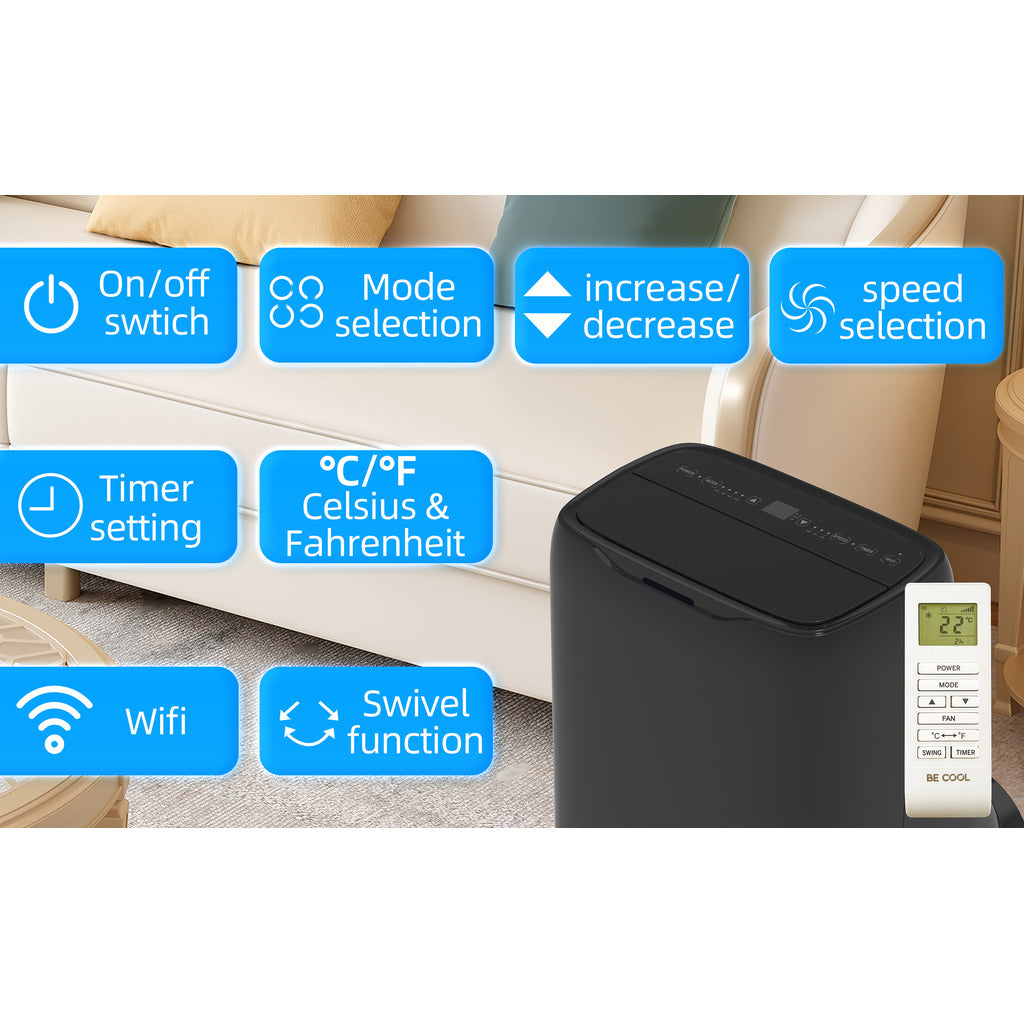 BE COOL Klimagerät 14.000 BTU mit WIFI