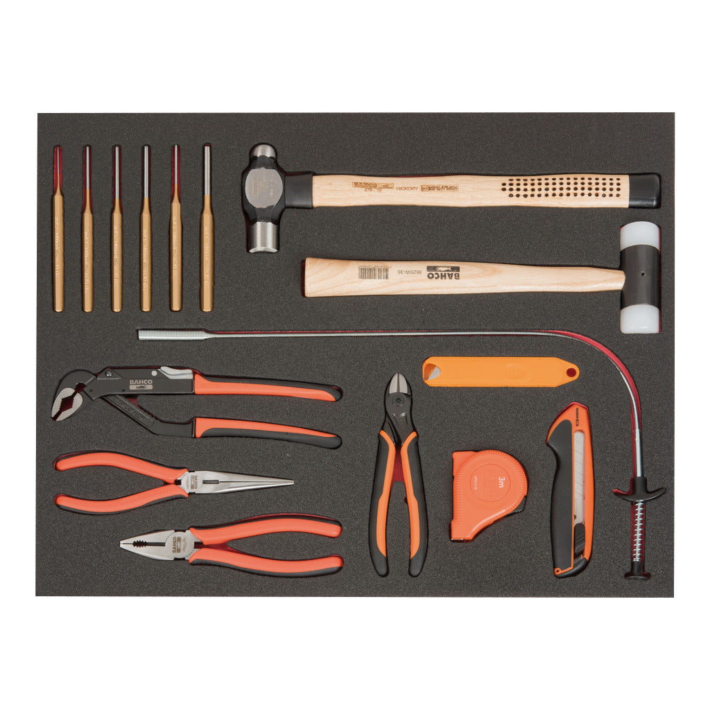 Carrello da officina 214 pezzi / con 6 cassetti