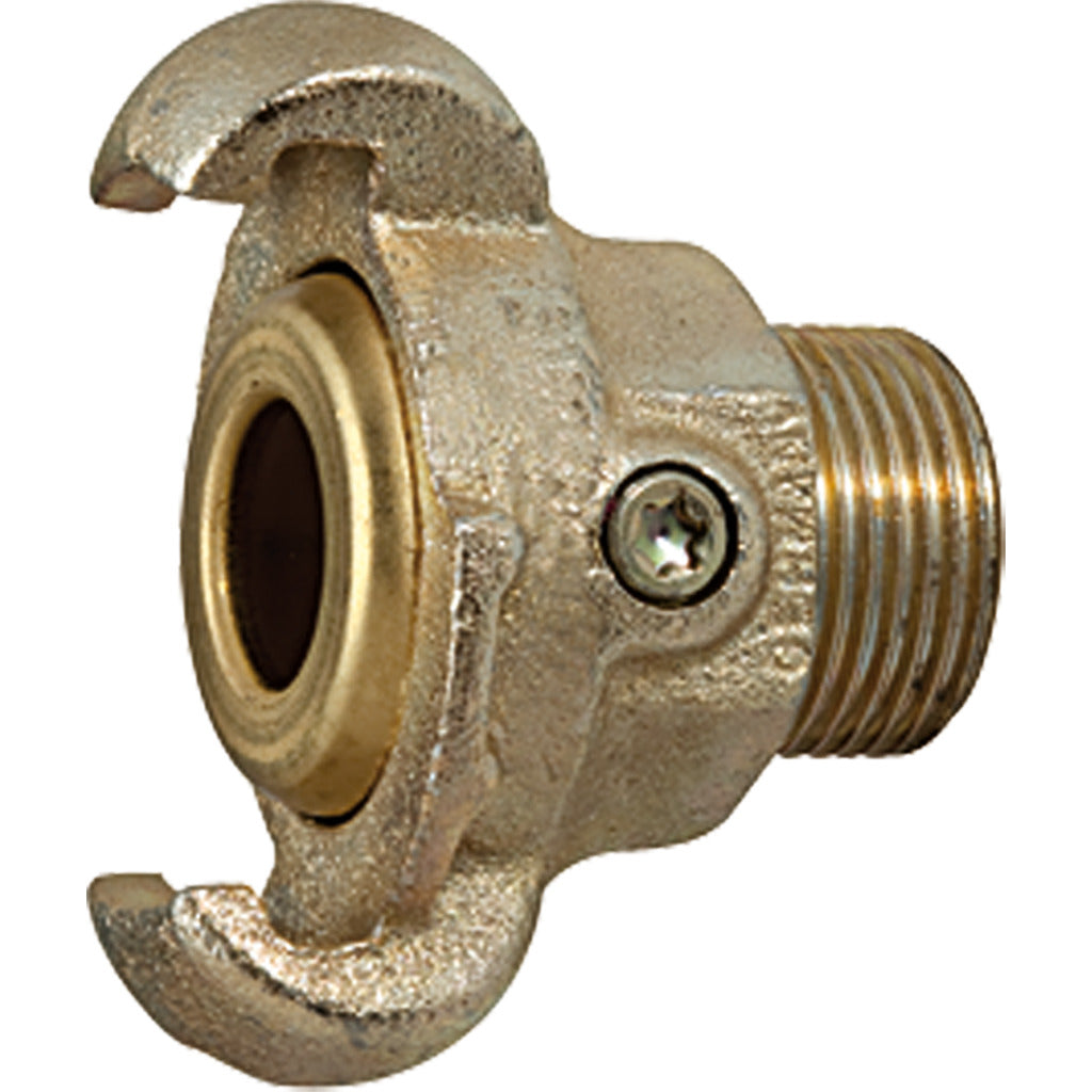 Giunto a griffe con filettatura esterna e guarnizione in ottone