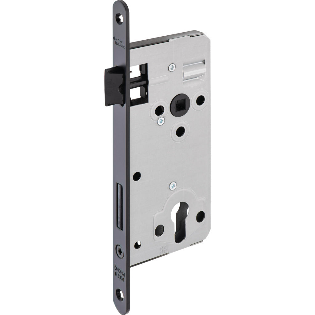 Mortise lock plastic latch - black