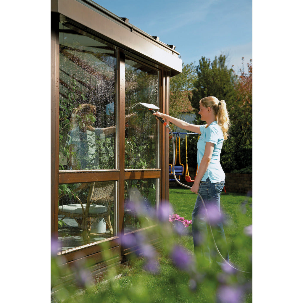 Window washer with squeegee