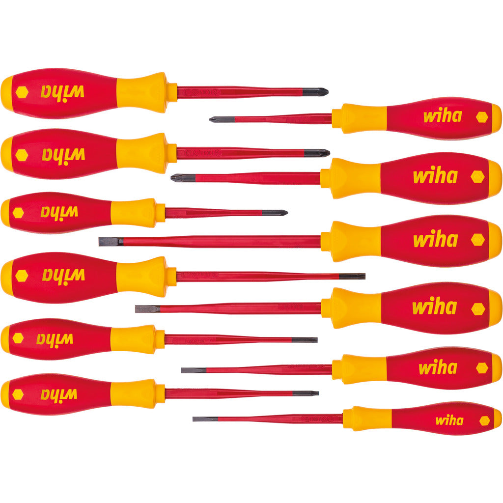 Screwdriver set Soft Finish electric slimFix assorted 12-pcs.