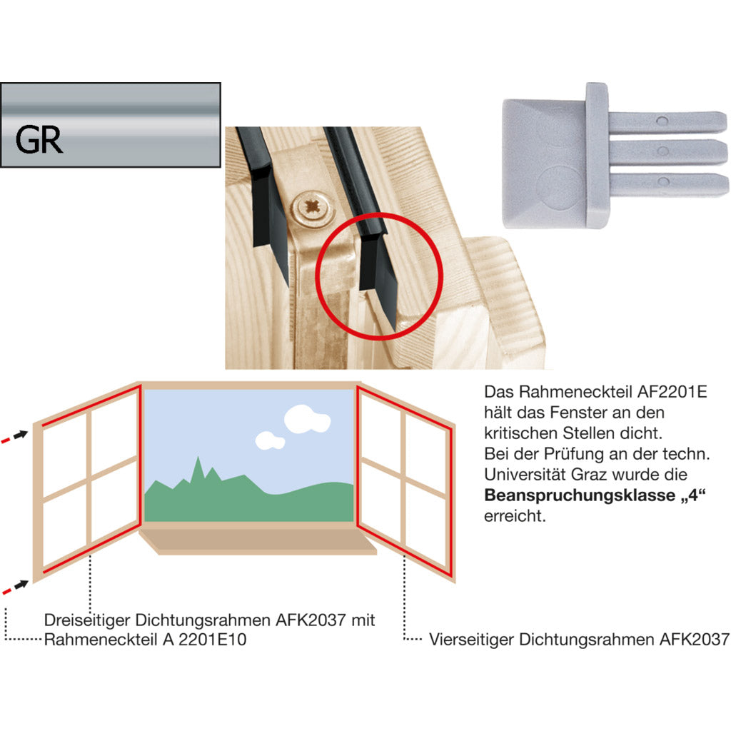 Eckteil AF2201E10 für Standardfalz / 10