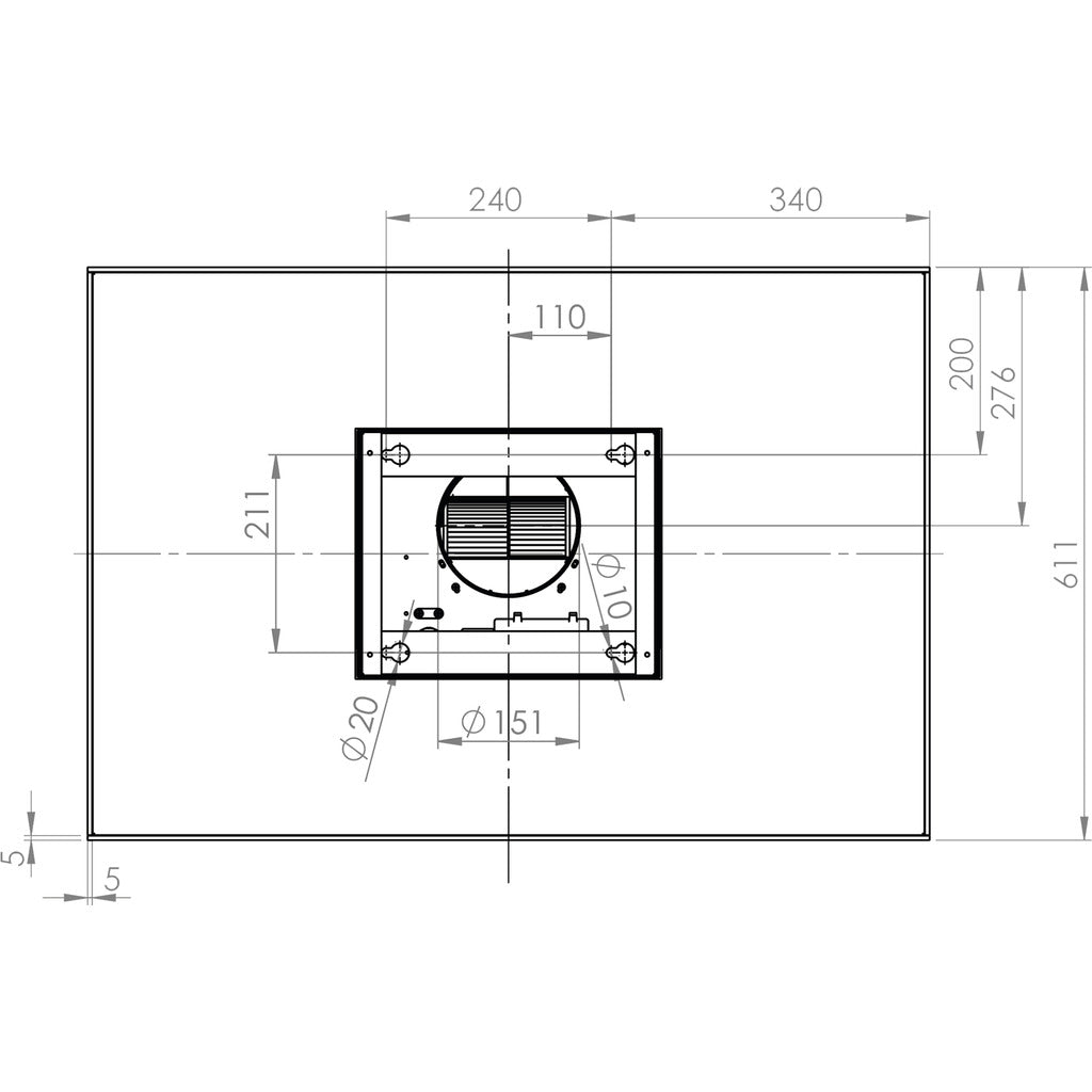 Cappa aspirante a isola IHT943B
