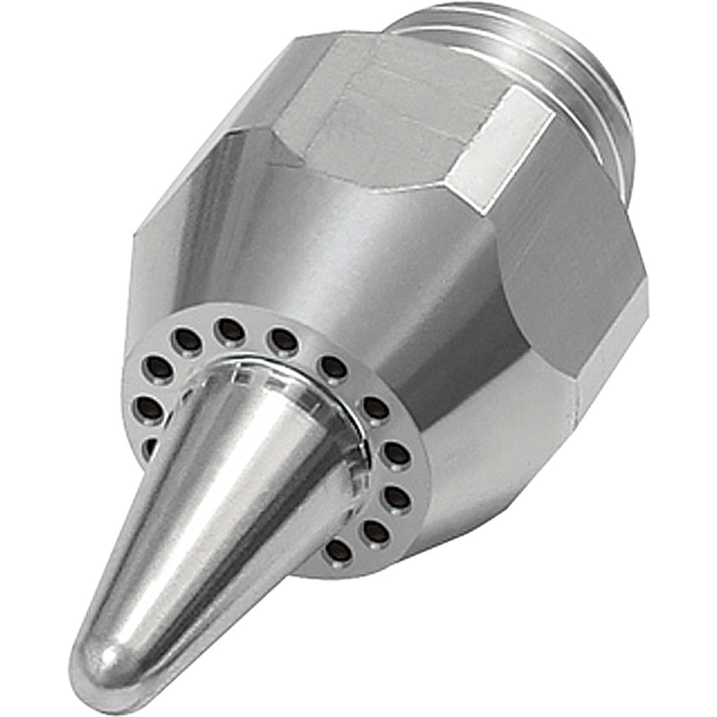 Low-noise round nozzle