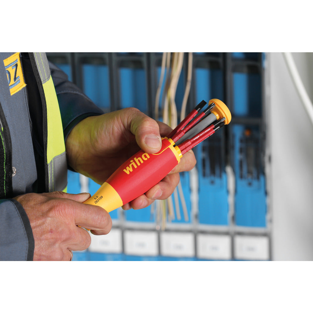 Screwdriver with bit magazine electric slotted/Phillips + 6 slimBits