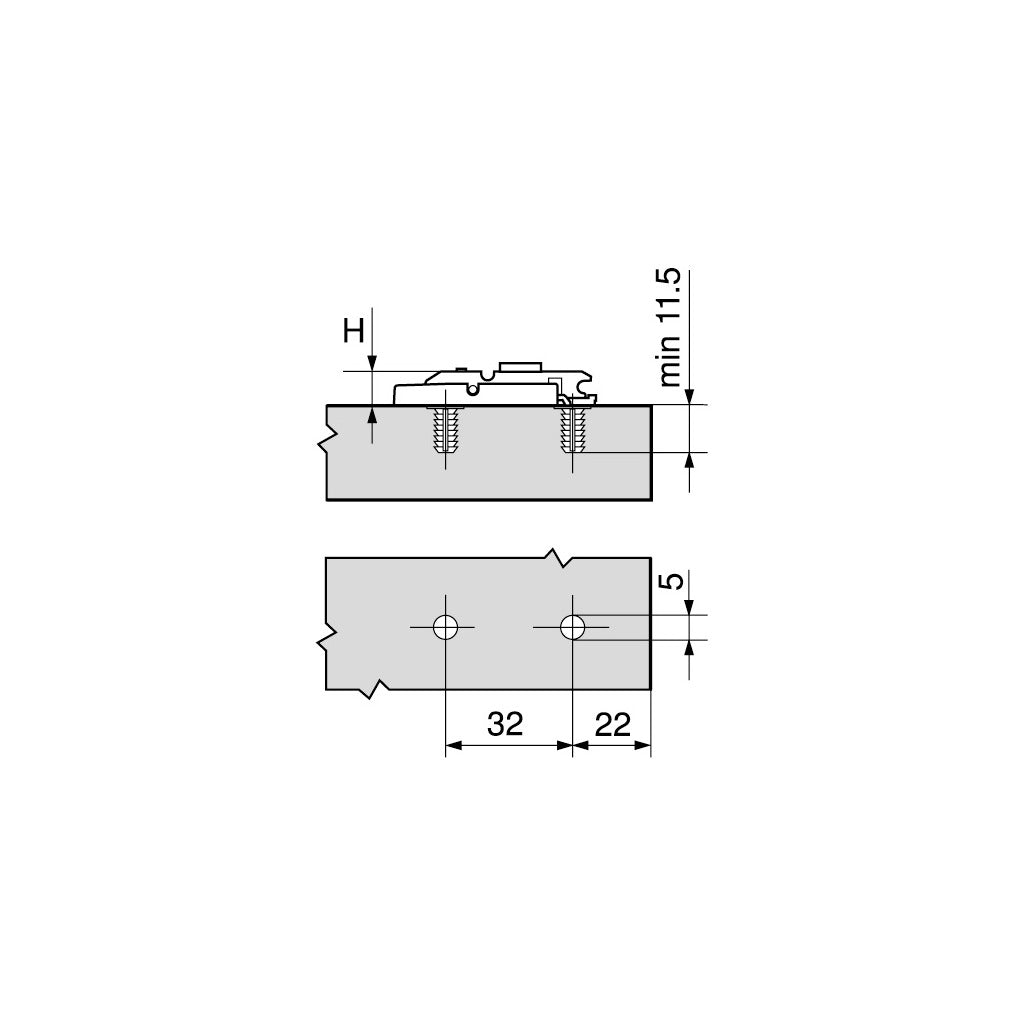 Gerade Exzenter-Montageplatte