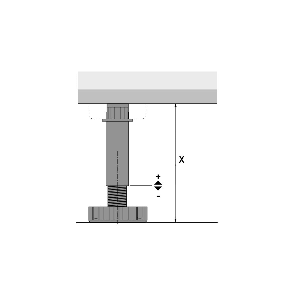 Piedino di regolazione della base corretto