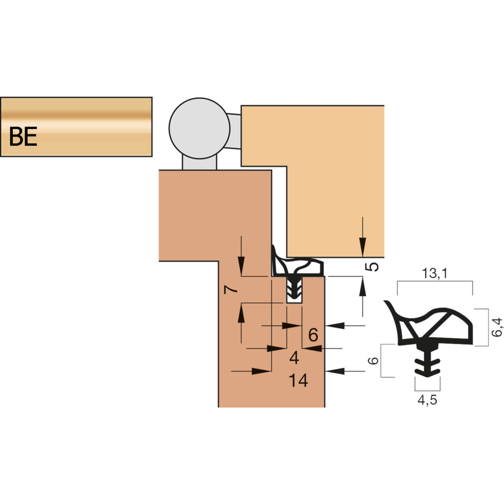 Door seal A 1011 short collar