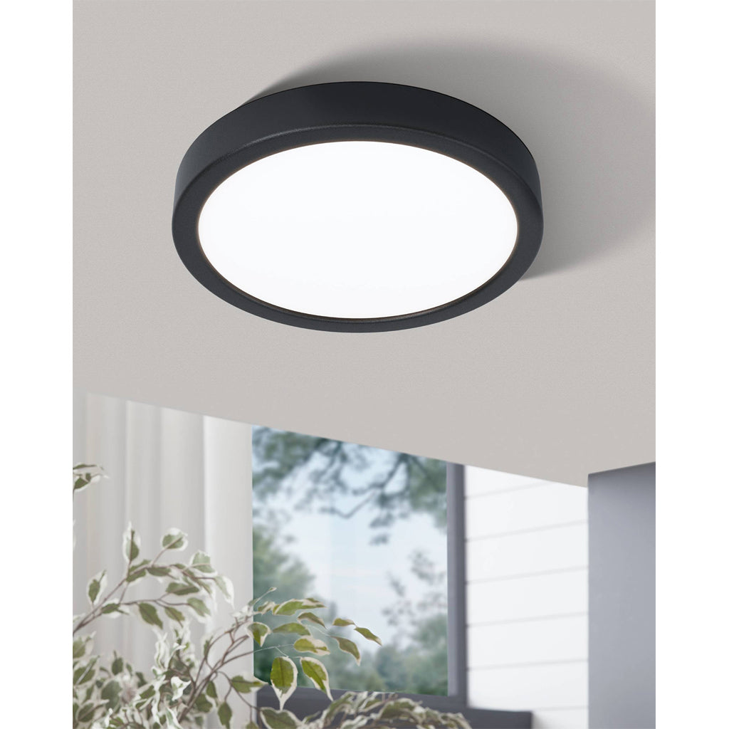 Eglo surface-mounted light FUEVA 5, dimmable / black, round