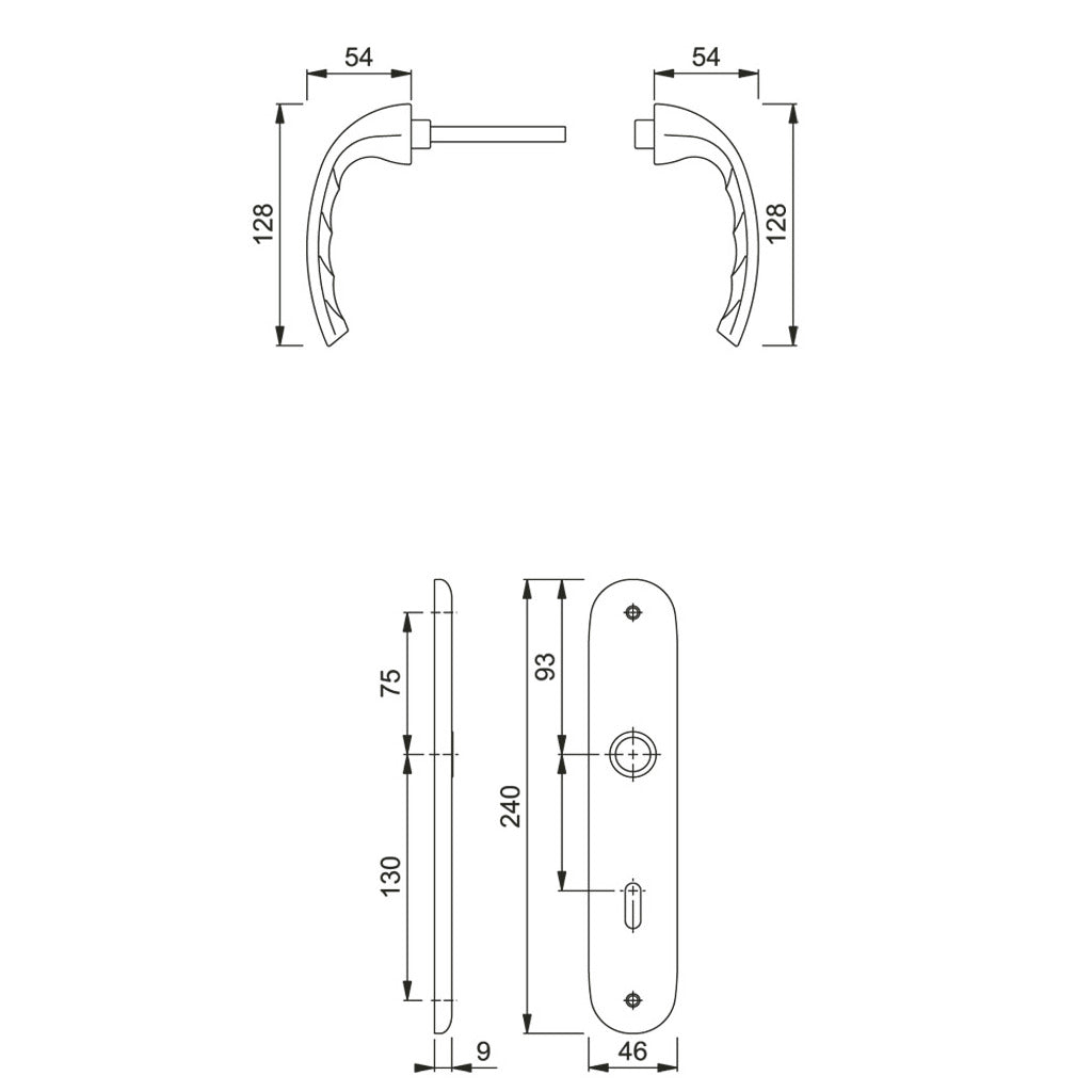 Door handle set model TÔKYÔ