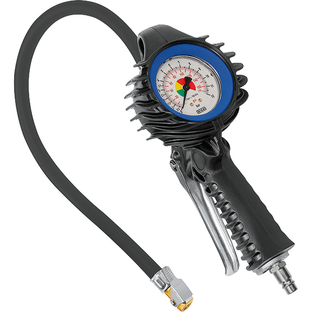 Standard hand tire gauge, rigid hose
