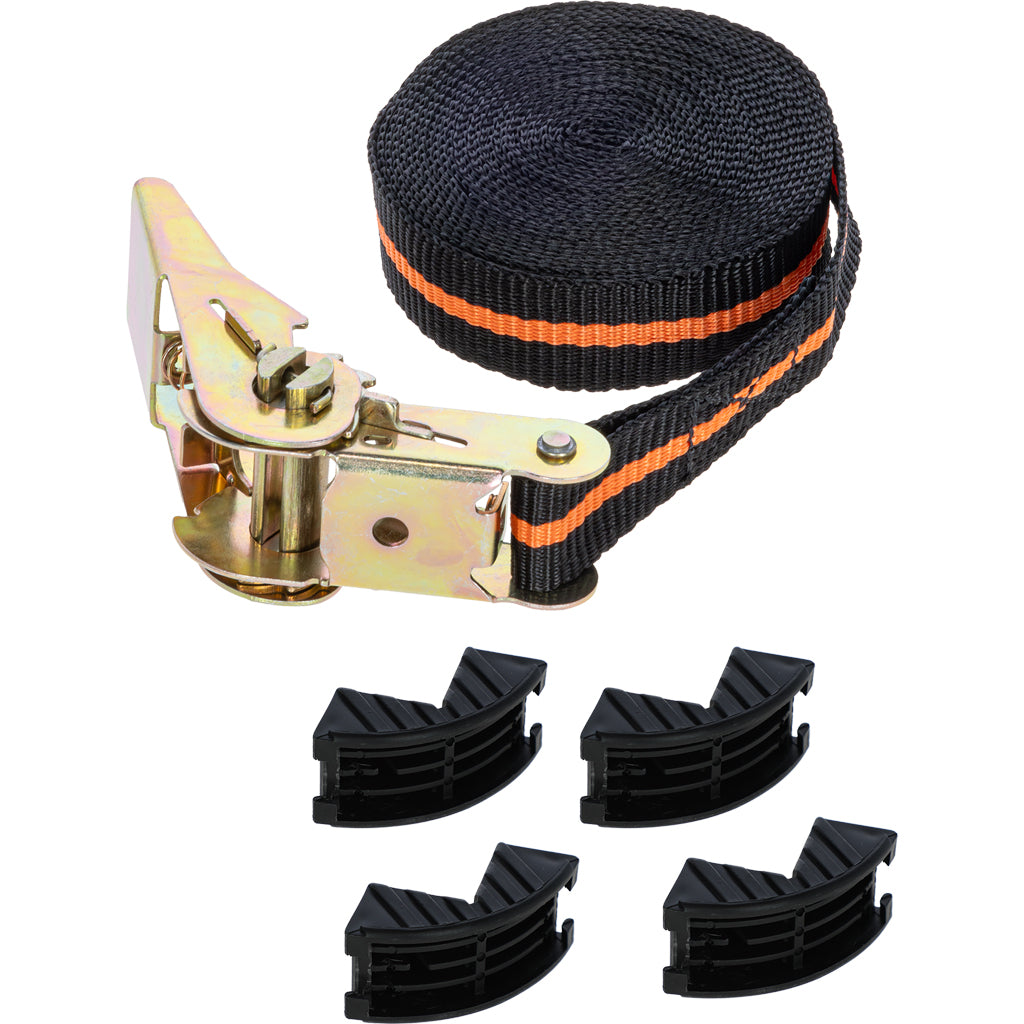 Lashing strap 1-piece including edge protection / set of 2