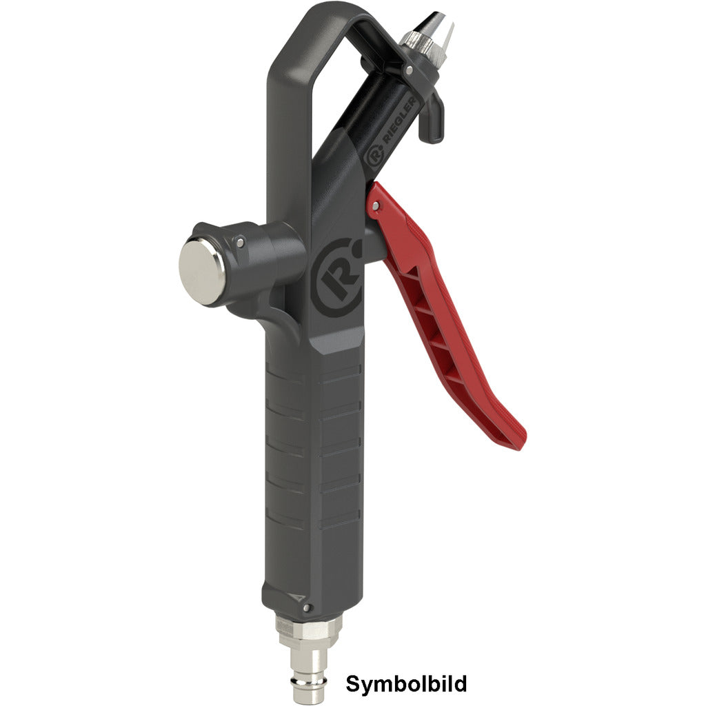 Blow gun with standard nozzle, connectable from above