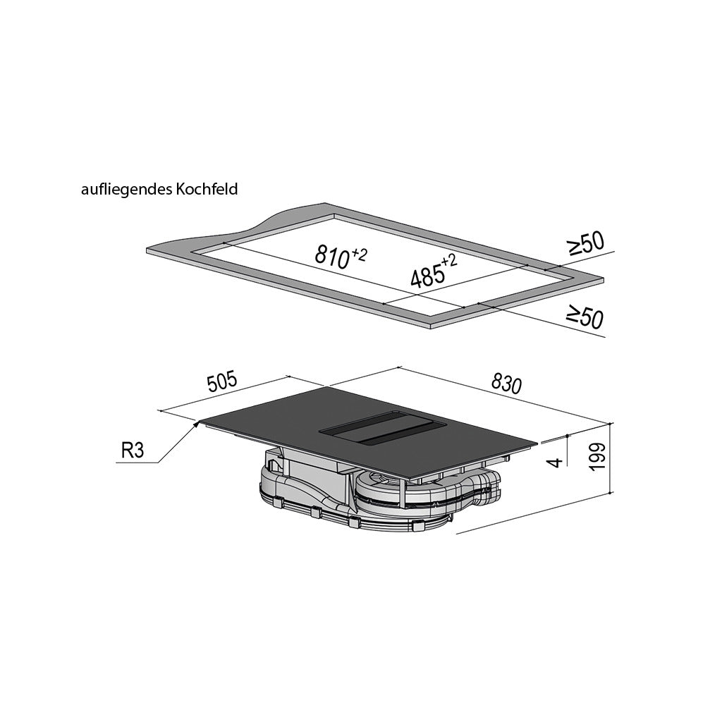 Cooktop extractor Downline Performance BKA83DLP 1100075
