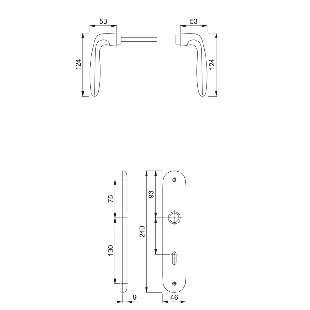 Door handle set model VERONA