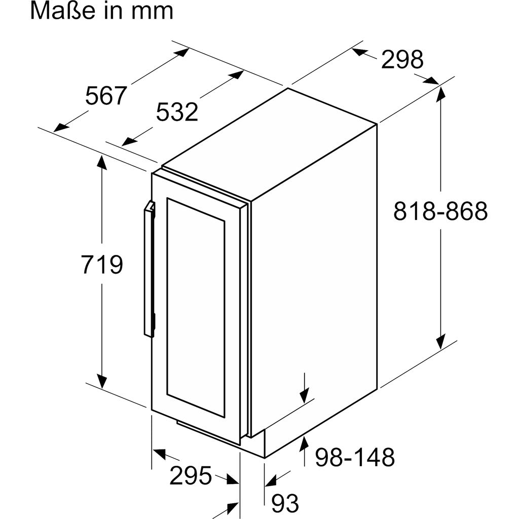 Frigorifero per vino da incasso iQ500 KU20WVHF0