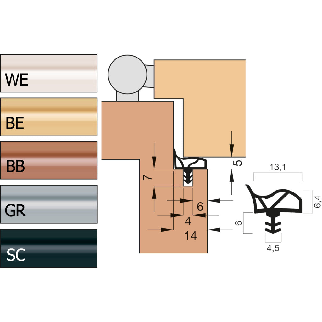 Door seal A 1011 short collar