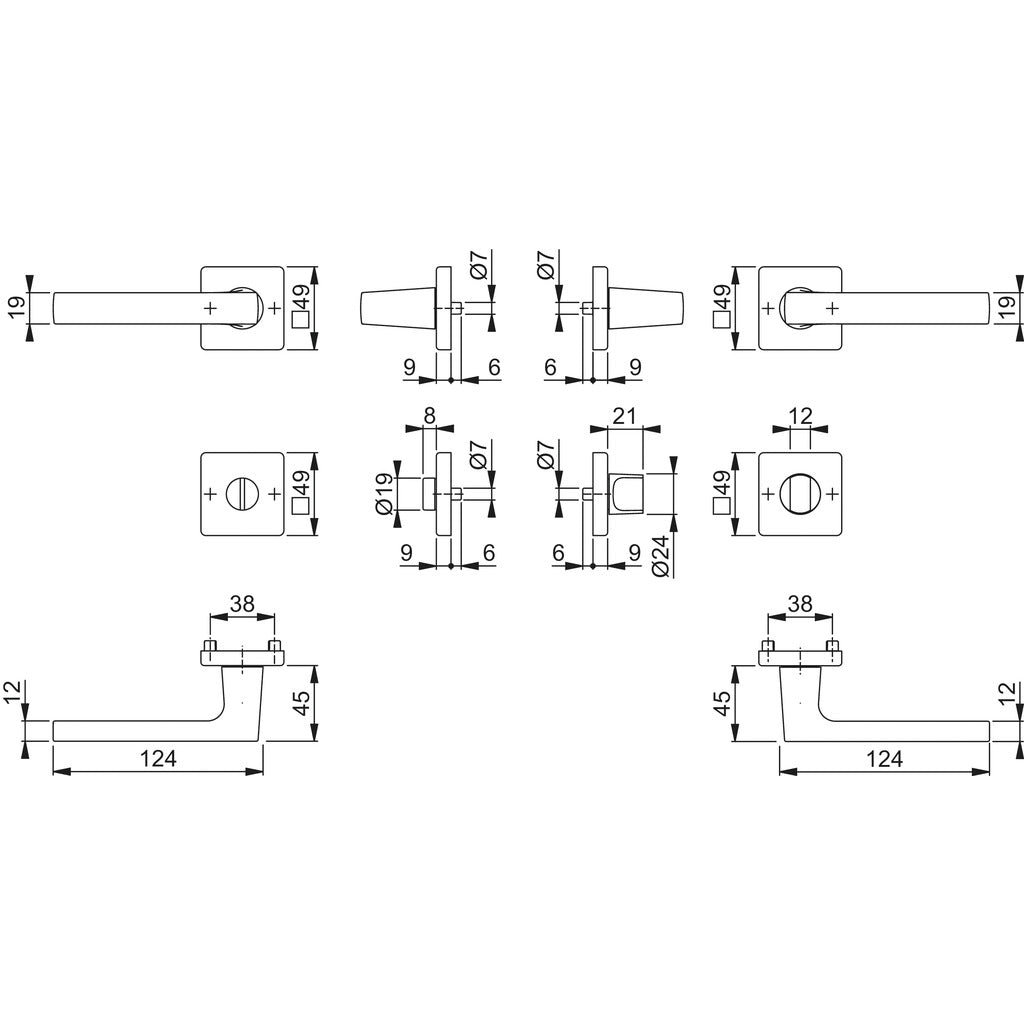 Door handle set model Dallas