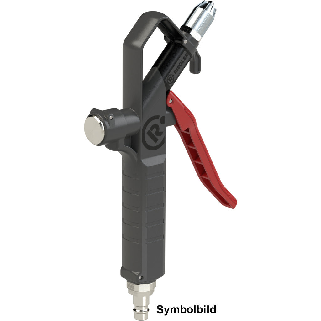 Blow gun with safety nozzle, connectable from above