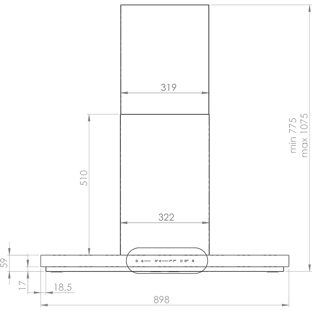 Cappa aspirante a isola IHT943B