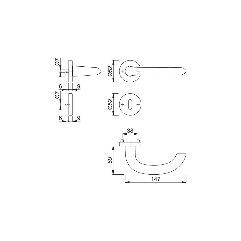 Door handle set model Marseille