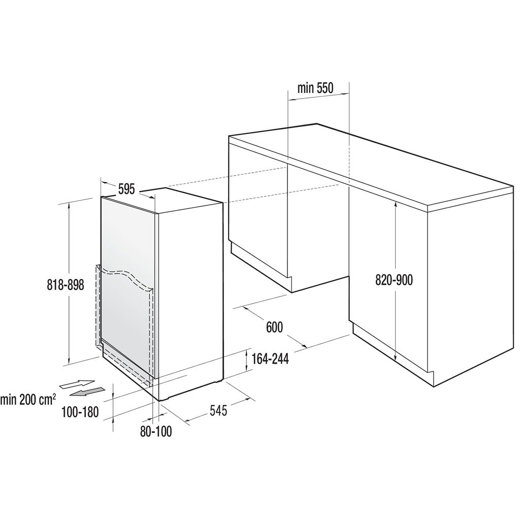 Undercounter refrigerator with freezer compartment G600 RBIU609DA1