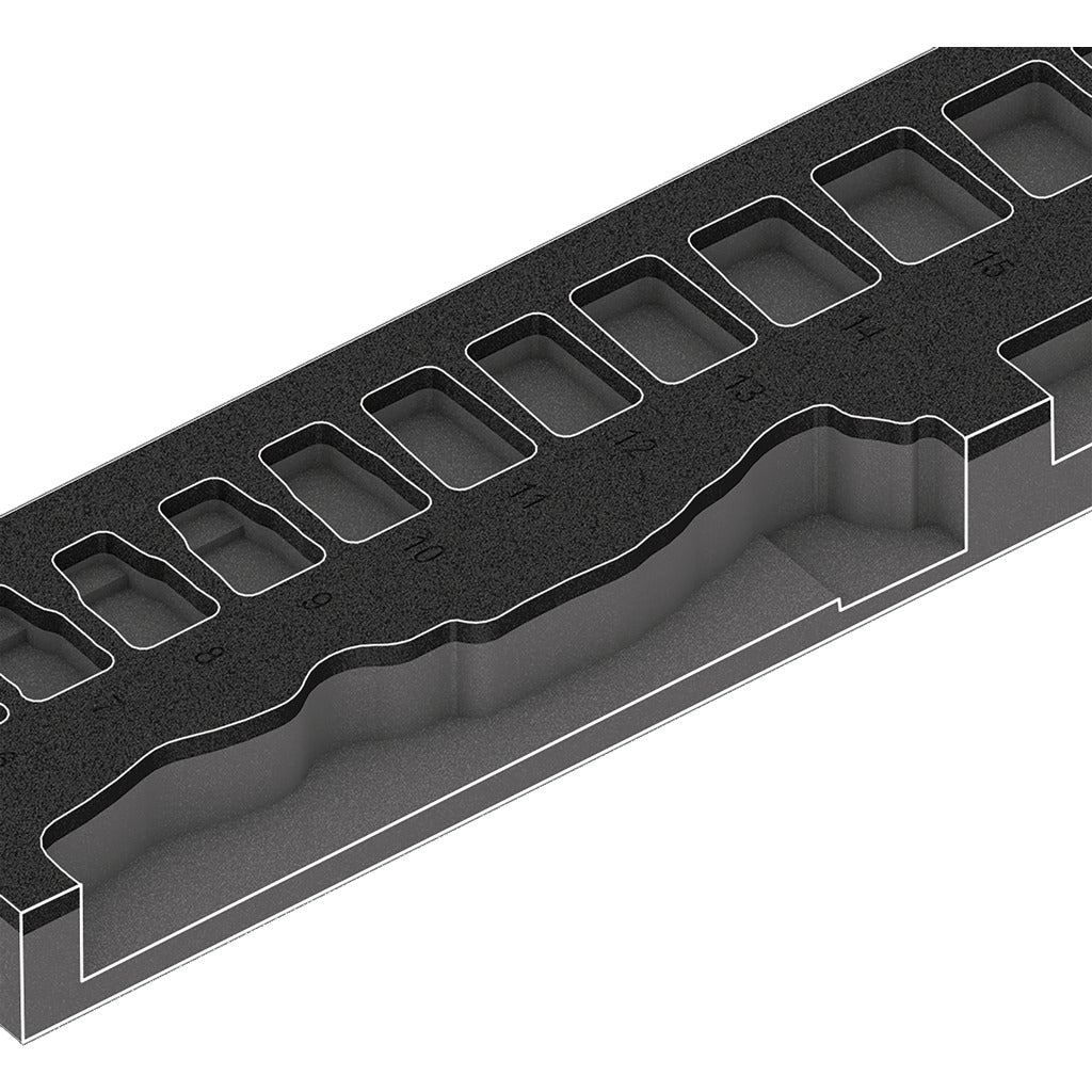 8000 B Zyklop Knarre 3/8" Set 1 9721 / 23-teilig / mit Schaumstoffeinlage