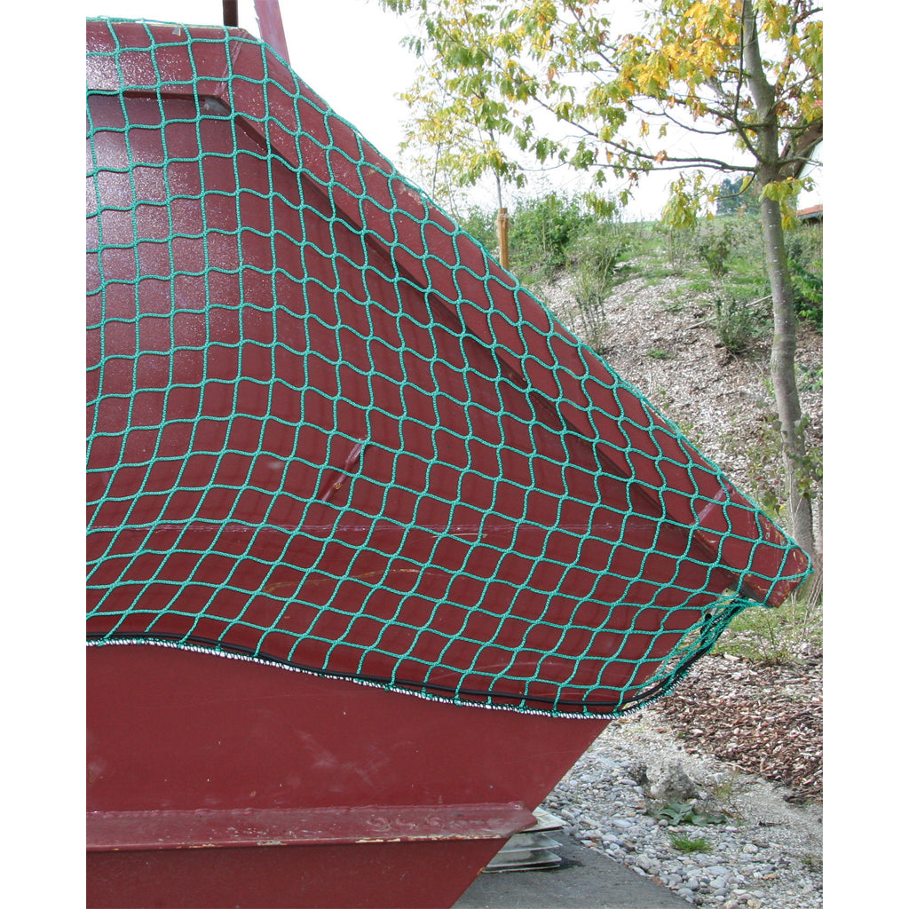Load securing net including guy rope
