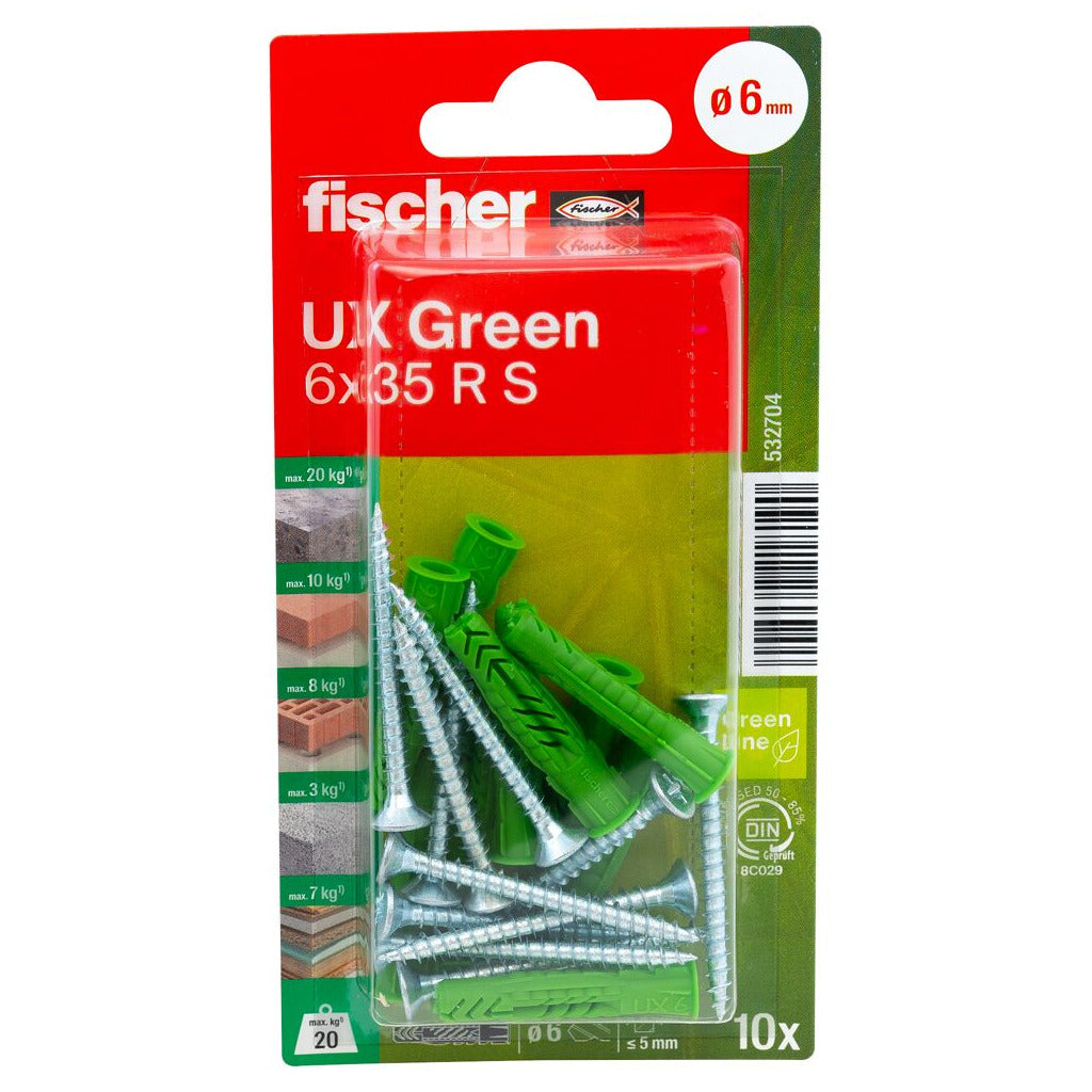 Universaldübel UX R S green SB-Karte