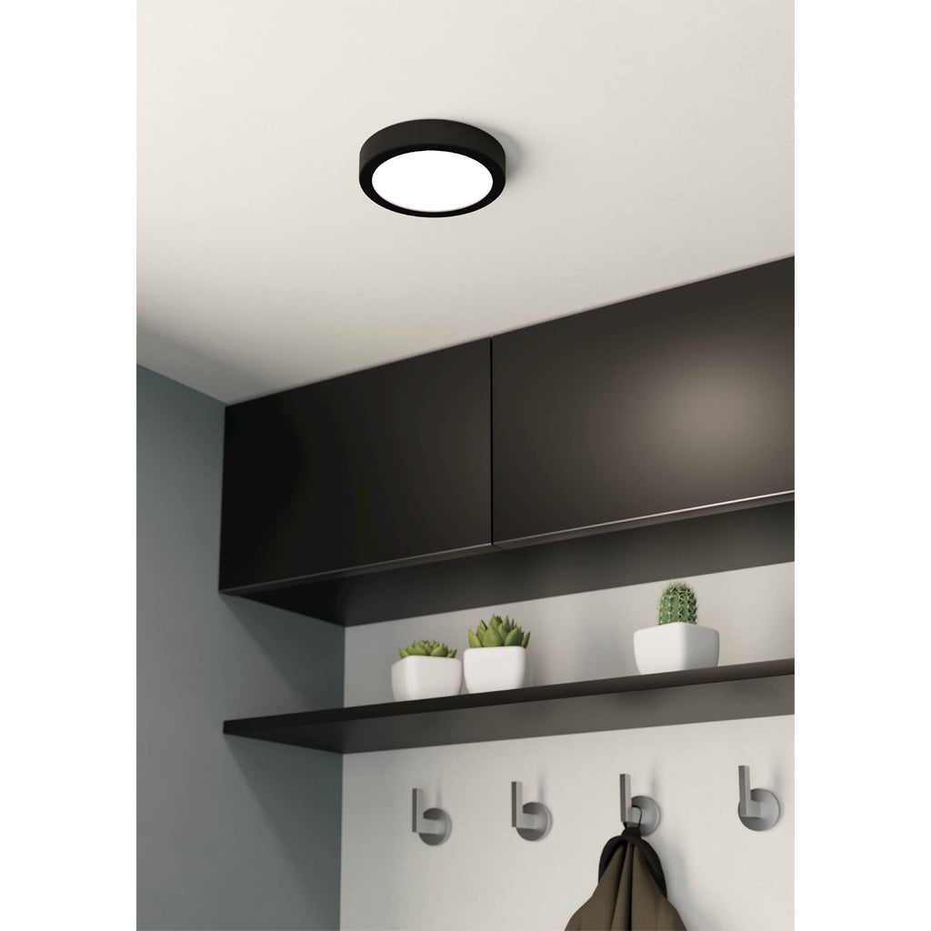 Eglo LED ceiling light Fueva 5, 160 mm / black, round