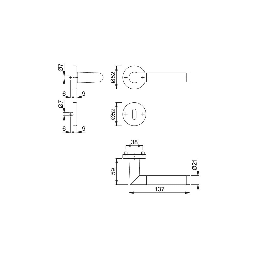 Door handle set model Amsterdam