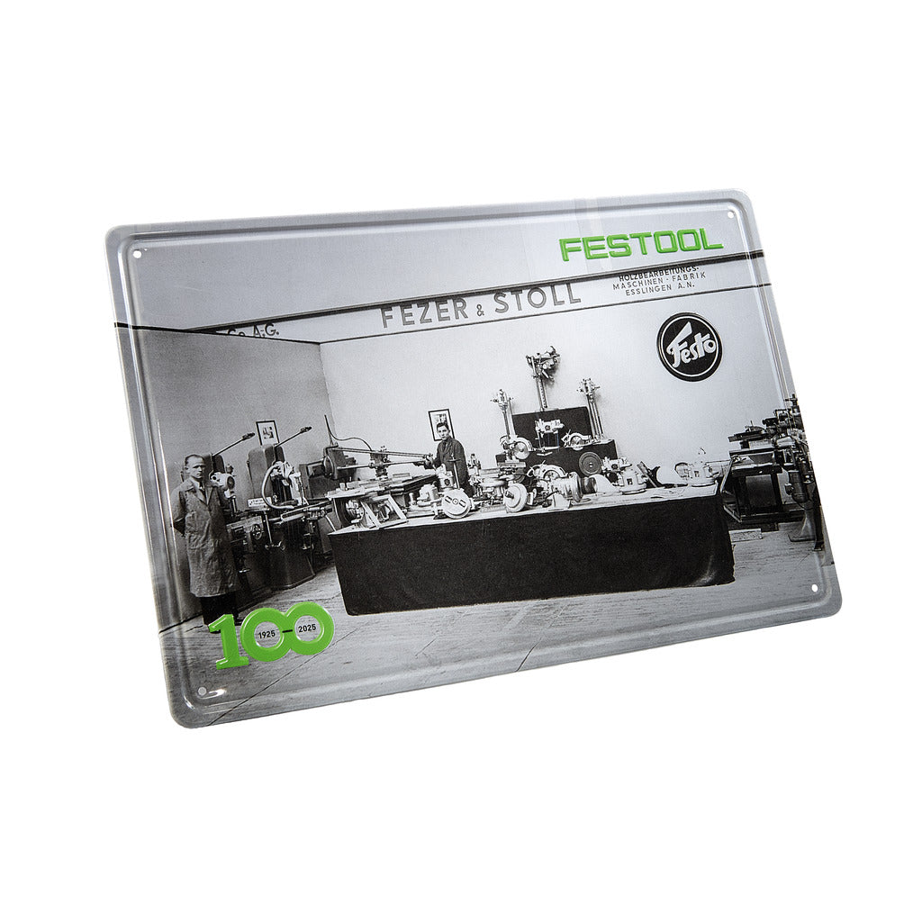 Blechschild Retro  100 Jahre  Messestand