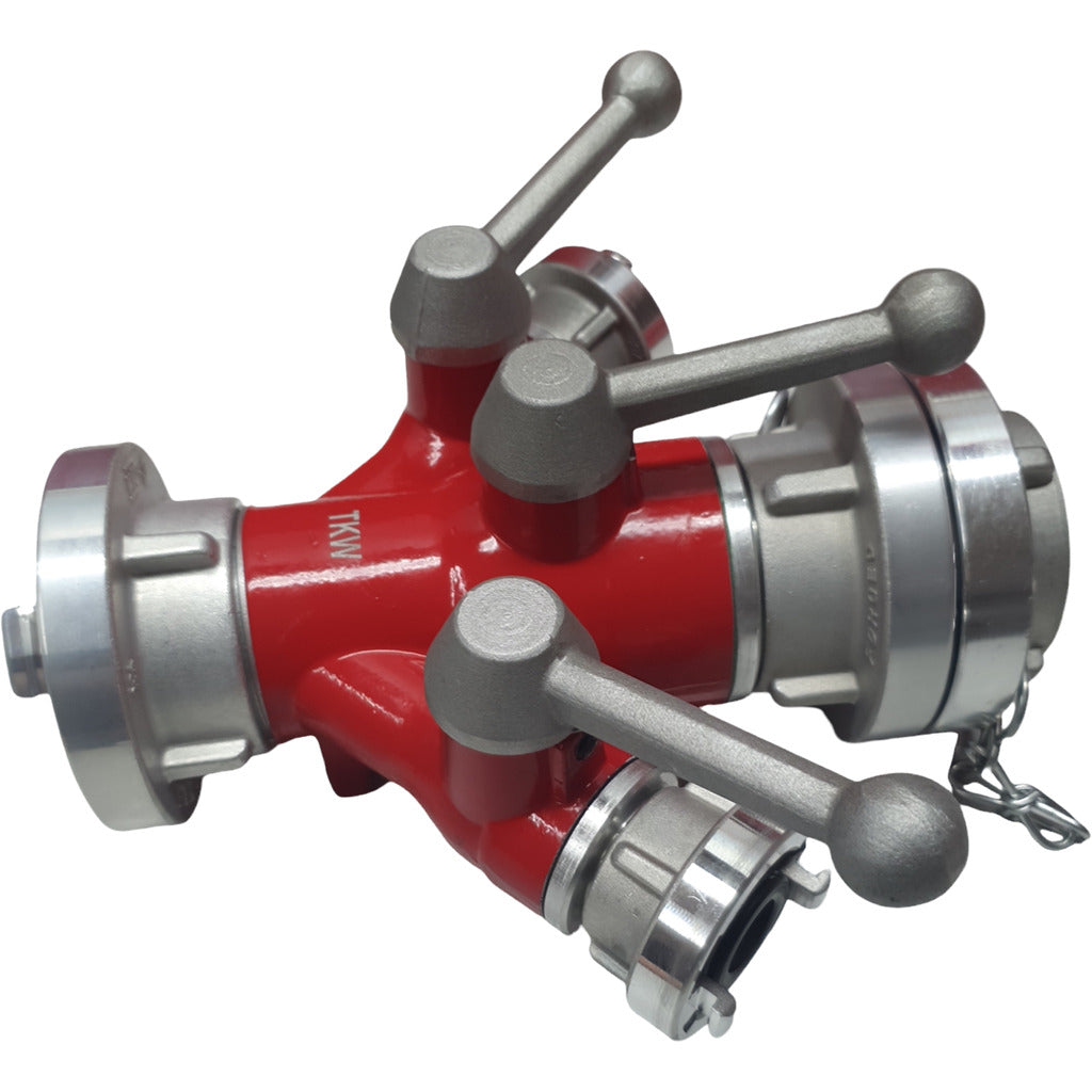 Distributor with ball shut-off and adapter C-DCD / DIN 14345