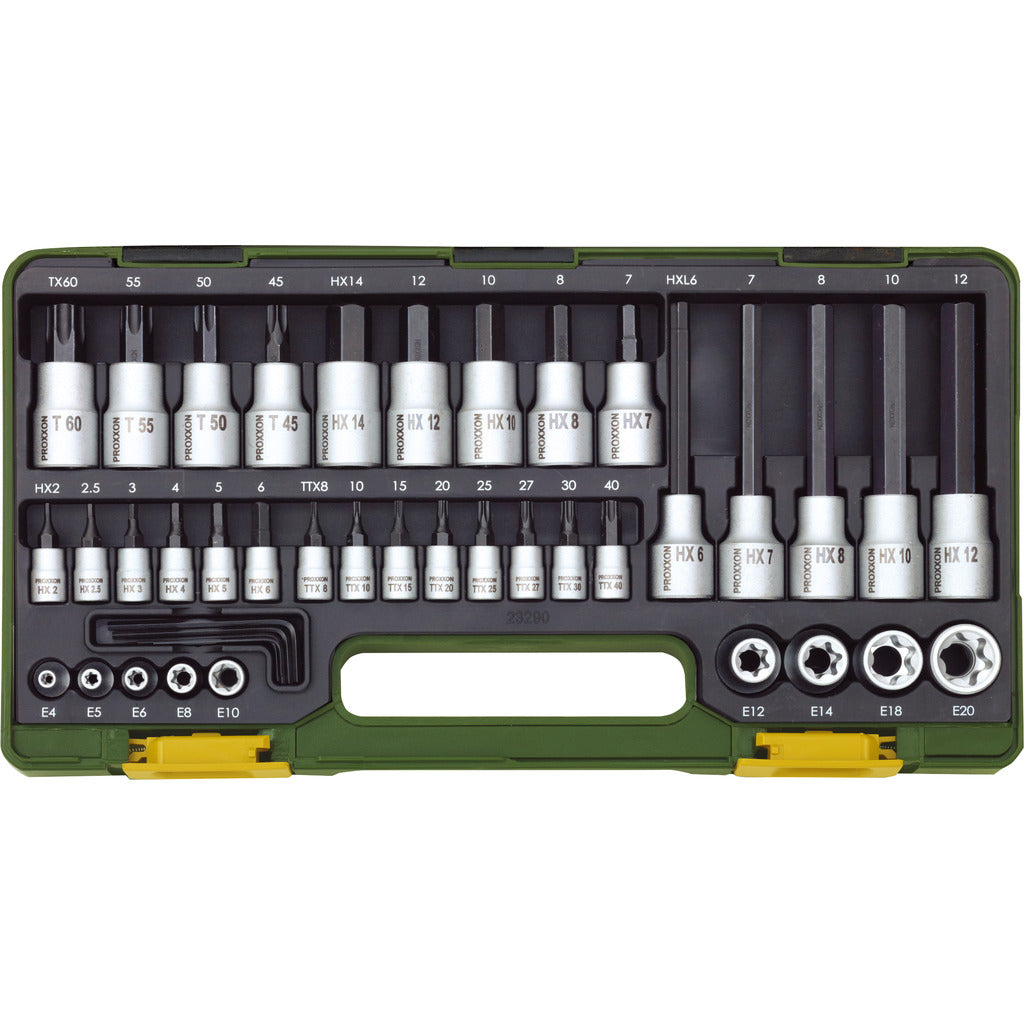 Set di chiavi a bussola per viti con esagono incassato e Torx