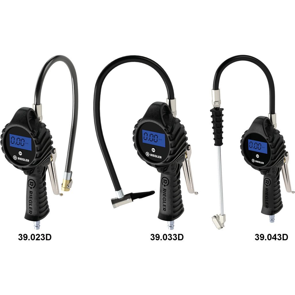 Digital hand tire gauge, rotatable hose