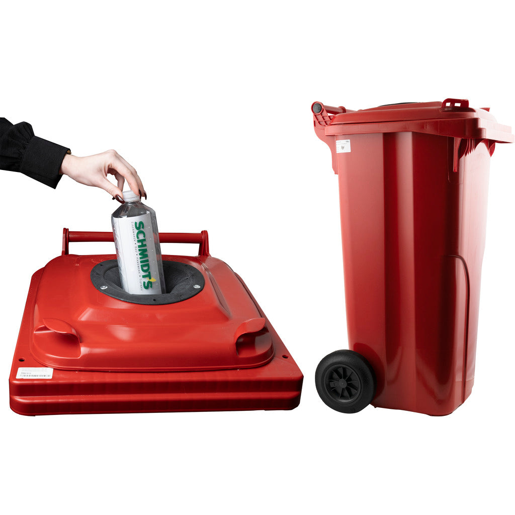 Deposit bottle collection container red / 2-wheel container (F)