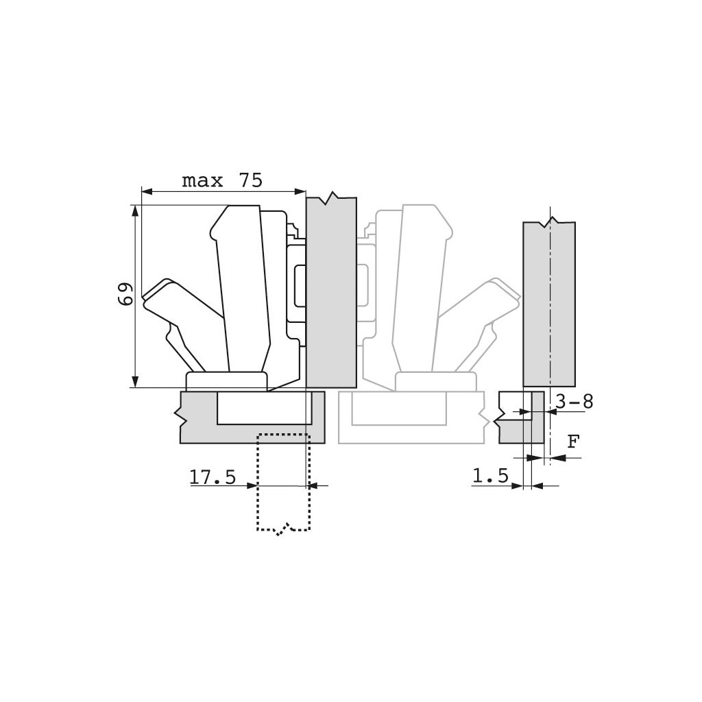 CLIP top hinge 170°